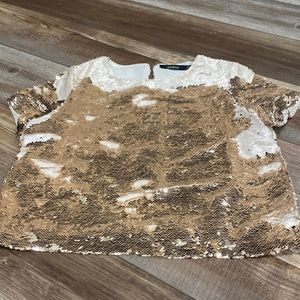 Gold Sequin Crop Top